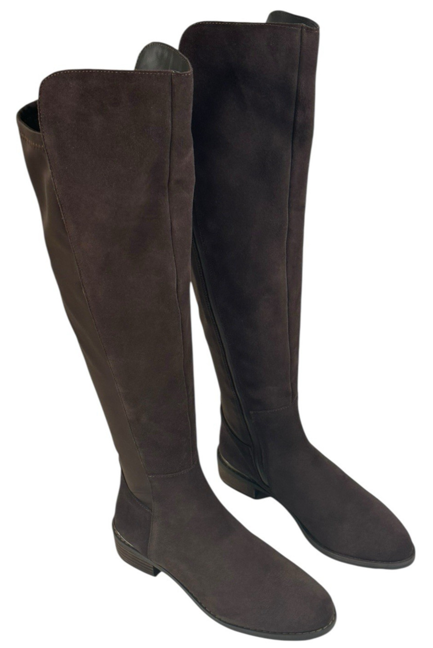 Blondo Valina Brown Suede/Textile Waterproof Over-The-Knee Boots Womens 7M New